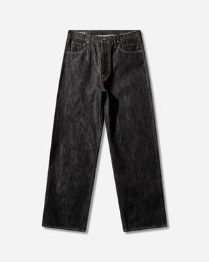 Visvim Men S Social Sculpture 01 Wide Raw Denim Trousers Indigo - Black