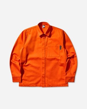GR10K Men S Fr Washed Heavy Shirt Bishop - Orange