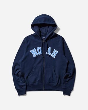 Noah Men S Arch Appliqué Zip-up Hoodie Navy - Blue