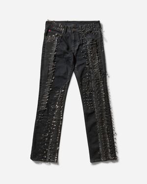 Cheap Monday S Bootleg Messy Pinned Jeans - Grey