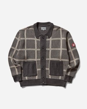Cav Empt S Grid Loose Knit Cardigan Charcoal - Grey