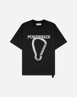Oamc Peacemaker Men S Carabinier Print Loose Fit T-shirt - Black