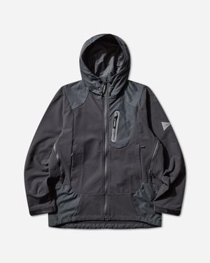 and wander Men S Stretch Shell Jacket Dark Gray - Black