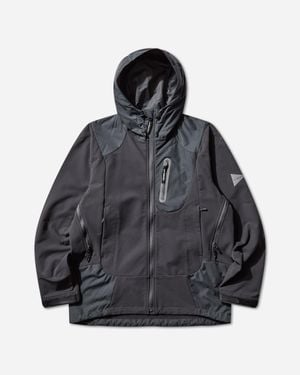 and wander Men S Stretch Shell Jacket Dark Grey - Black