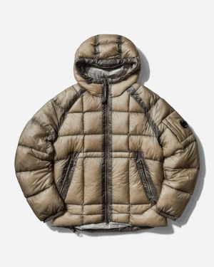C.P. Company S D.D. Shell Hooded Medium Down Jacket Vintage Khaki - Metallic