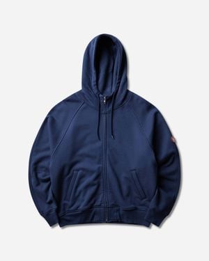 Cav Empt Solid Big Heavy Zip Hoodie - Blue