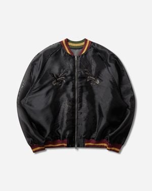 Kapital S Sheer Pearl Mosquito Guard Souvenir Jacket (Raven And Skull) - Black