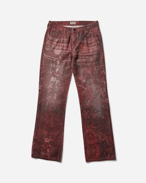 Guess S Printed Straight Pants Petite - Red