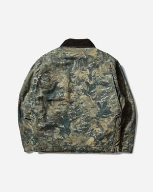 Carhartt Men S Og Detroit Jacket Camo Combi / Green / Black (stone Washed)