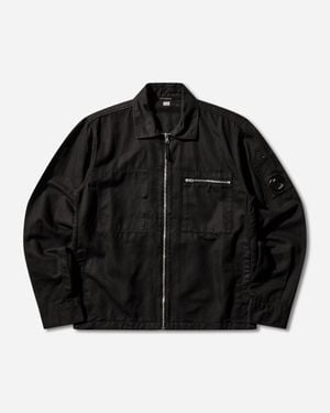 C.P. Company Men S Cotton / Linen Overshirt - Black