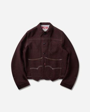 Junya Watanabe S Levi's Curved Jacket Burgundy - Red