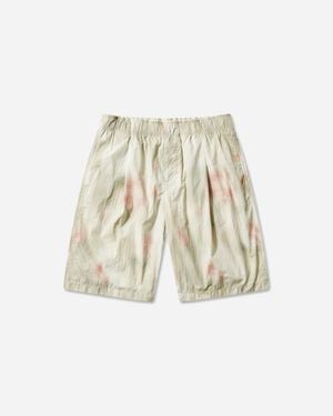 Our Legacy Men S Leisure Shorts Flower Grid Ripstop - White
