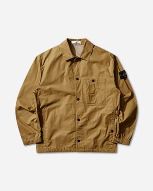 Stone Island S Double-Coated Cotton Ripstop Overshirt Mustard - Yellow