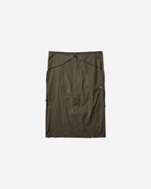 ROA Women S Gly See Through Mid Skirt Olive - Green