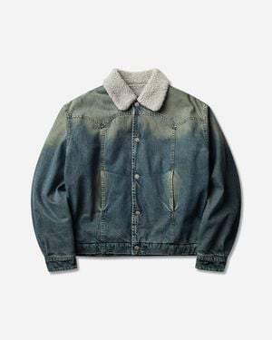 Aries Sherpa Vintage Western Car Coat - Blue