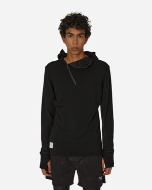 District Vision Hooded Merino Grid Fleece - Black