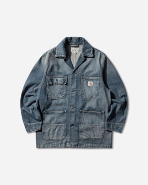 Carhartt S Aden Chore Coat (Grind Washed) - Blue