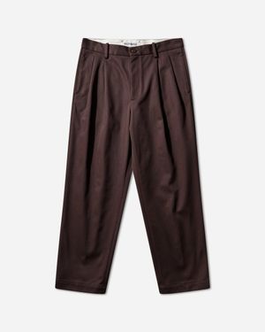 Wacko Maria Double Pleated Chino Trousers (Type-1) Burgundy - Brown