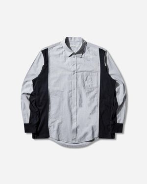 Undercover S Paneled Cotton Shirt Stripe - Gray
