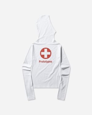 PROTOTYPES Women S Swiss Cross Twisted Hoodie - White