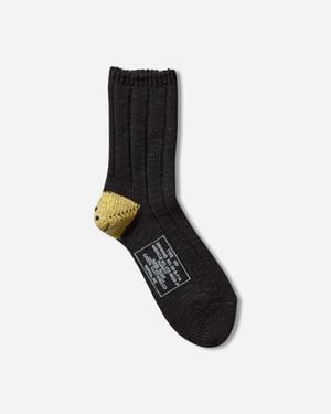Kapital 56 Yarns Ma-1 Rainbowy Happy Heel Socks - Black