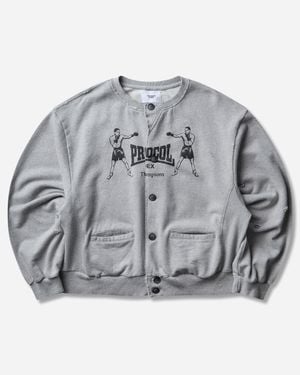 Protocol Index S Sweatshirt Cardigan Melange - Grey