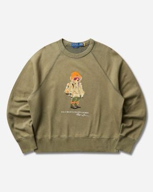 Polo Ralph Lauren Men S Polo Bear Fleece Sweatshirt Cruise Olive - Green