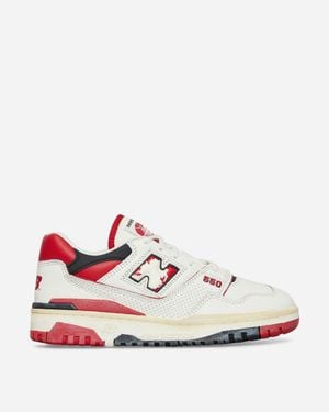 New Balance 550 Perforated Leather, Suede And Mesh Trainers - White