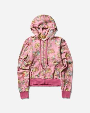 Hysteric Glamour Women S Fire Bear Dream Pattern Zip Hoodie - Red