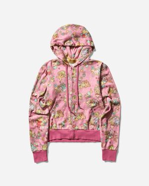 Hysteric Glamour Women S Fire Bear Dream Pattern Zip Hoodie - Red