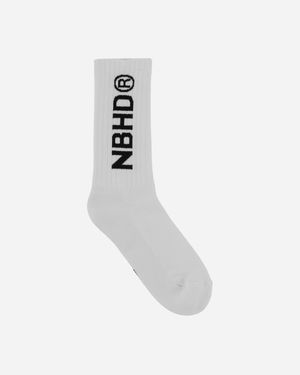 Neighborhood Logo Socks - White