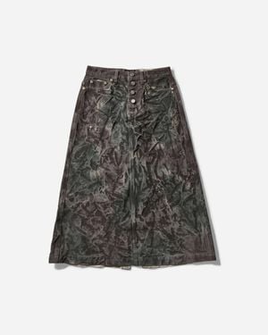 THUG CLUB Camouflage Cotton Army Skirt - Grey