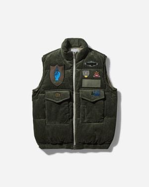 Sacai Gonz Multi Patch Corduroy Padded Vest Khaki - Green