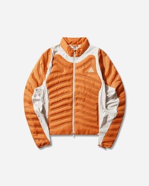 Nike Women S Acg Lava Loft Therma-fit Trail Running Jacket Safety Orange / Light Orewood Brown