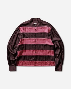 Dries Van Noten Men S Striped Viscose Shirt Fuchsia - Red