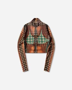 Jean Paul Gaultier Women S Re-edition Dots Zip Top Orange - Multicolour