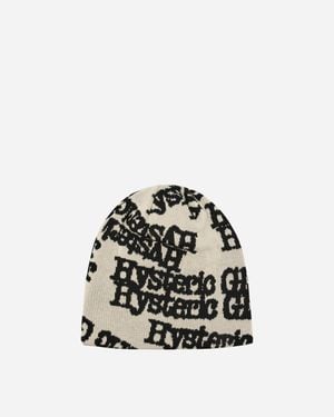 Hysteric Glamour Type Logo Oversized Beanie - White