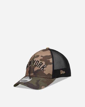 KTZ New York Yankees Mlb Wordmark 9forty M-crown Adjustable Cap Woodland Camo - Brown