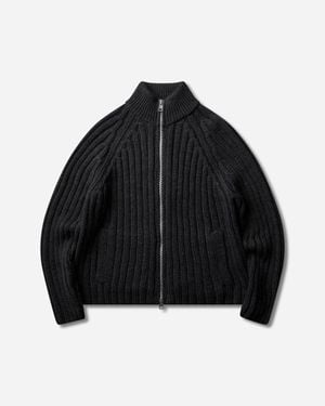Our Legacy Men S Ultra Zip Funnel Jumper Charcoal - Black