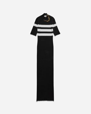 Jean Paul Gaultier S Marinière Long Dress - Black