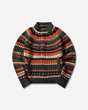 Sacai S Mix Knit Blouson Khaki - Black