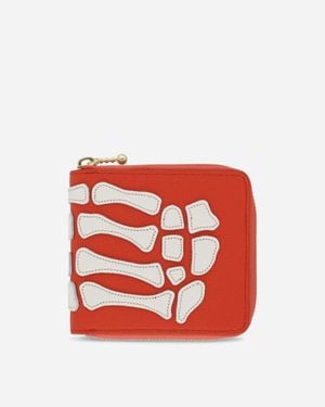 Kapital Thumb Up Bone Band Zip Wallet - Red