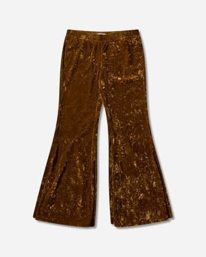 Guess Women S Velour Flare Trousers Liqueur - Brown