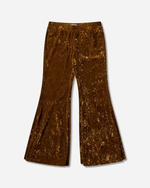 Guess Women S Velour Flare Pants Liqueur - Brown
