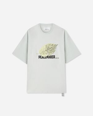 Oamc Peacemaker Leaf T-Shirt Ice Flow - White