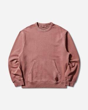 Carhartt Torion Pocket Crewneck Sweatshirts Marsala (Grind Washed) - Pink