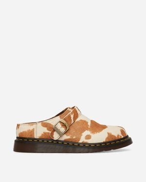 Dr. Martens Isham Hair-on Cow Print Slingback Mules Jersey Cow Print - White