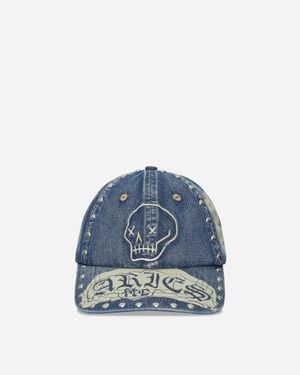 Aries Studded Mega Graphic Denim Cap - Blue