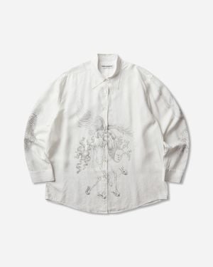Our Legacy S Favourite Shirt Pointillism Allegory Print - Gray