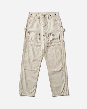 Kapital Men S Light Canvas Lumber Trousers Ecru - White
